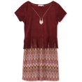 thumbnail image 1 of Vestido acampanado Speechless de punto de gamuza sintética para niñas rojo M (12), 1 of 2
