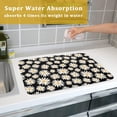thumbnail image 7 of Vintage Daisy Dish Drying Mat for Kitchen Counter White Flowers Dish Mat Coffee Bar Mat Microfiber Absorbent Counter Mat 18 x 24 inch Black, 7 of 7