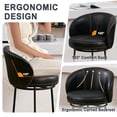 thumbnail image 5 of MultiHaven 26.7" Upholstered Swivel Bar Stool Set of 4 with Back,Modern Counter Height Chair for Kitchen Island - Black PU Leather, 5 of 11