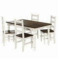 thumbnail image 3 of Wood Dining Set Table and 4 Chairs Harvest White Distressed | Furniture Dash, 3 of 6