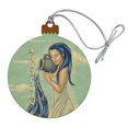 thumbnail image 1 of Aquarius Water-Bearer Zodiac Horoscope Wood Christmas Tree Holiday Ornament, 1 of 6