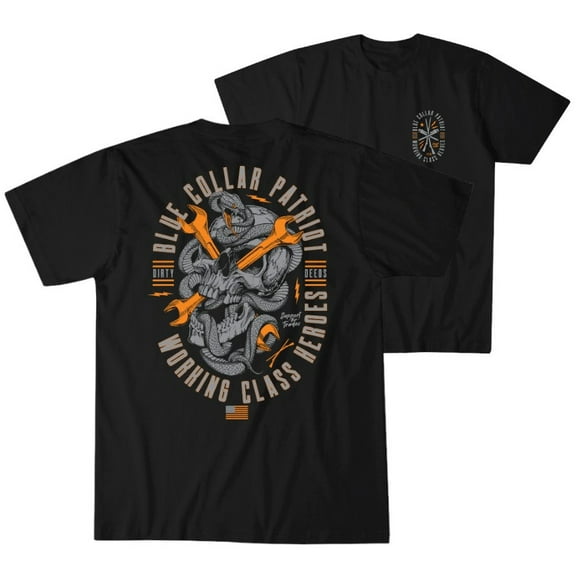 Howitzer Style Men's T-Shirt Blue Collar Deeds Military Grunt MFG