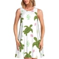 thumbnail image 1 of Disketp Cute Turtle para Vestido sin Mangas para Mujeres, Vestidos de Verano para Mujeres, Casual y Holgado para la Playa, 1 of 7