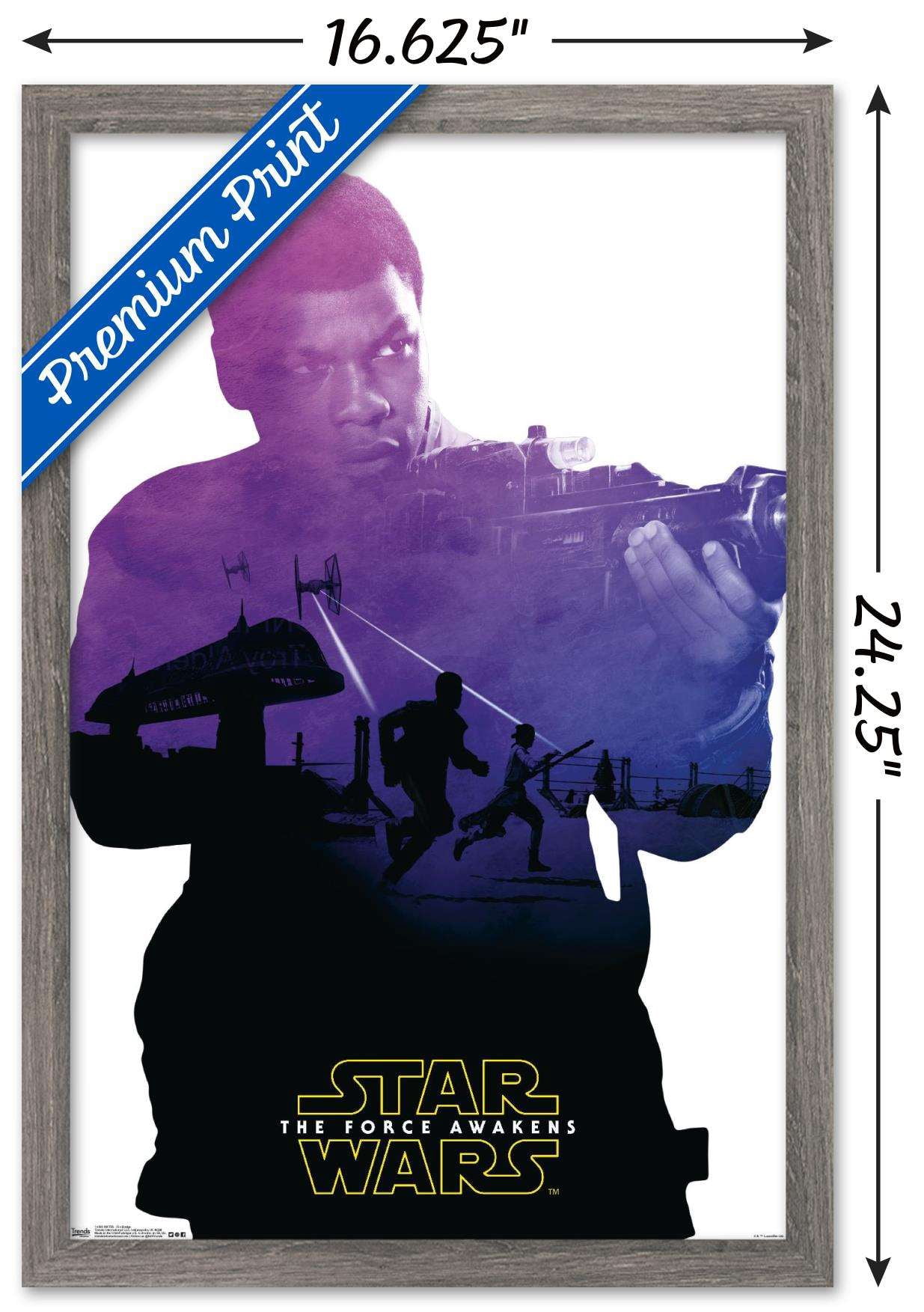 Star Wars: The Force Awakens - Finn Badge Wall Poster, 14.725" x 22.375", Framed