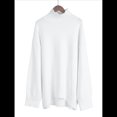 thumbnail image 4 of Suéter de Mujer, Jersey de Punto Grueso de Larga con Dobladillo Alto y Bajo, Jersey Básico de Moda para Otoño e Invierno L, 4 of 8