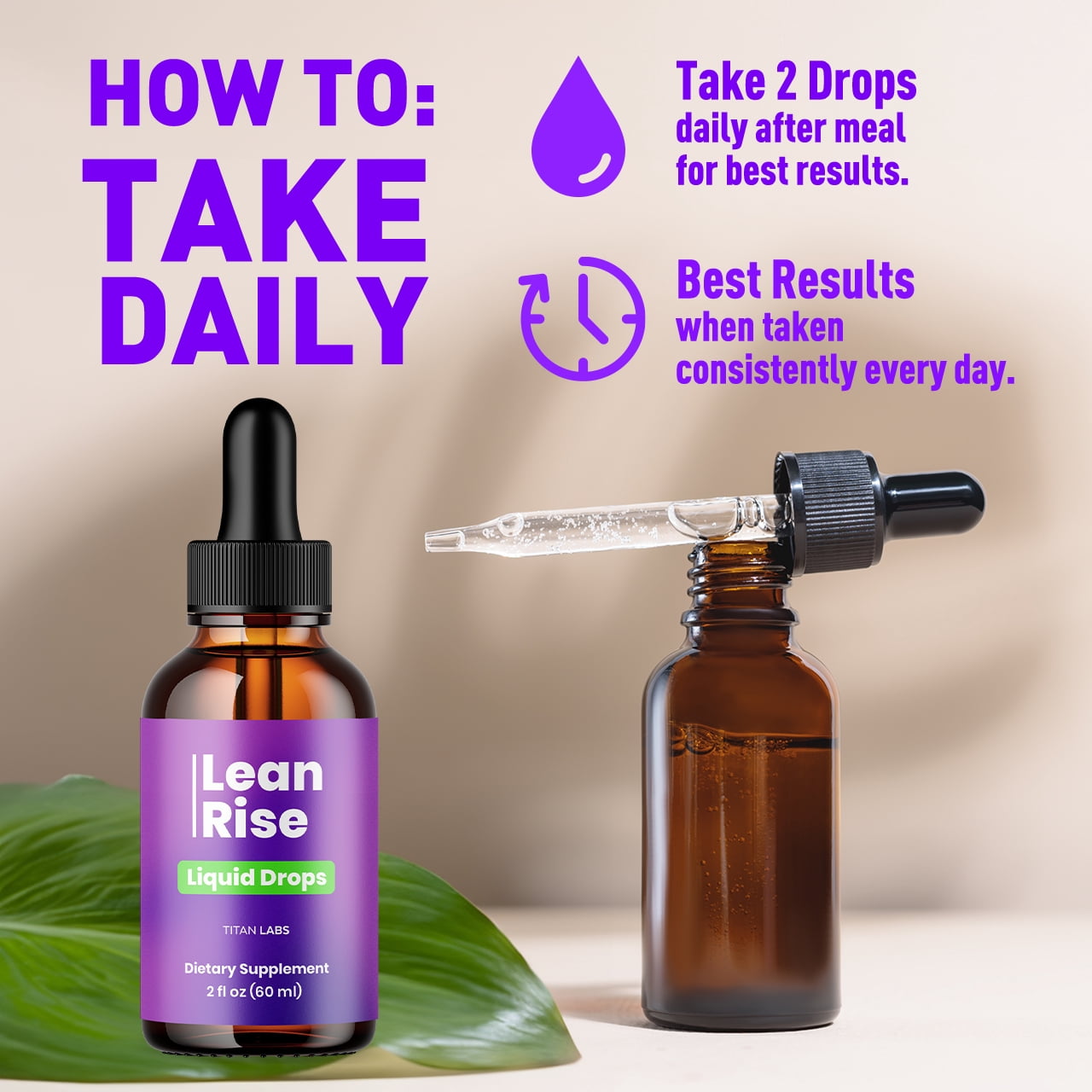Lean Rise Advanced Formula Drops to Support Active Lifestyle LeanRise 90 Servings