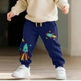 thumbnail image 2 of MEZZALL Child Boys Casual Pants With Rocket Embroidery Autumn Winter Thermal Joggers Toddler Kids Comfortable Plush Athletic Sweatpants Lovely Slacks, 2 of 9