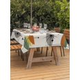 thumbnail image 4 of 52x70 Inch Outdoor Tablecloth with Umbrella Hole Zipper Rectangle Sage Green Boho Rectangular Tablecloths Outside Waterproof Geometric Bohemian Color Block Patio Table Cloth Cover for Picnic Party, 4 of 8