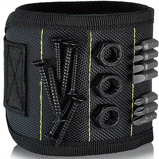 Magnetic Wristband for Tools, 10 Built-In Magnets, Breathable Mesh, Adjustable Size, for Screws Wrenches Screwdriver Bits DIY