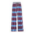 thumbnail image 1 of Pants Clearance Womens Comfy Stretch Floral Print Drawstring Wide Leg Lounge Pants Spring Blue L, 1 of 3
