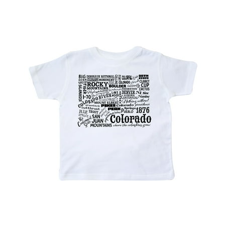 

Inktastic Colorado Word Salad- state outline Gift Toddler Boy or Toddler Girl T-Shirt