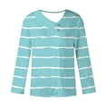 thumbnail image 4 of Qepwscx Womens Long Sleeve Shirts Tops for Women V Neck Stripe Print Casual Blouses Going Out Tops Graphic Tees Spring Fall Top Basic Loose Fits Business Tshirts for Women S-XXL ﻿, 4 of 5