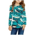 thumbnail image 2 of Économies d'Hiver! SROBPTY Chemises à Manches Longues pour Tout-Petits, Chemises à Manches Longues Imprimées pour Filles, Col Rond, Blouses Décontractées Habillées, Multicolore, 110, 2 of 5
