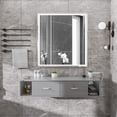 thumbnail image 3 of OmySalon Wall Mount Styling Station for Hair Stylist,Beauty Barber Spa Equipment,Salon Cabinet Station with Locking Drawers,Bathroom Dresser with 5 Hair Dryer Holders,Grey, 3 of 8