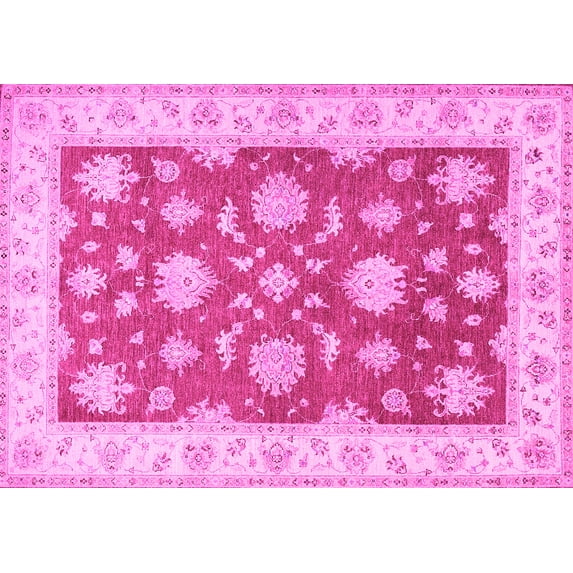 Ahgly Company Indoor Rectangle Oriental Pink Traditional Area Rugs, 5' x 7'