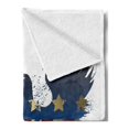 thumbnail image 2 of Eagle Soft Flannel Fleece Throw Blanket, American Flag on Silhouette of National Bird of Country Majestic Animal, Cozy Plush for Indoor and Outdoor Use, 50" x 70", Blue Red Sepia, by Ambesonne, 2 of 5