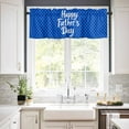 thumbnail image 2 of Happy Father's Day Valances for Windows Farmhouse Kitchen Curtains Valances Rod Pocket Valance Curtains for Kitchen Windows Blue Checkered Plaid Window Valances for Bathroom Bedroom 60"x18", 2 of 6