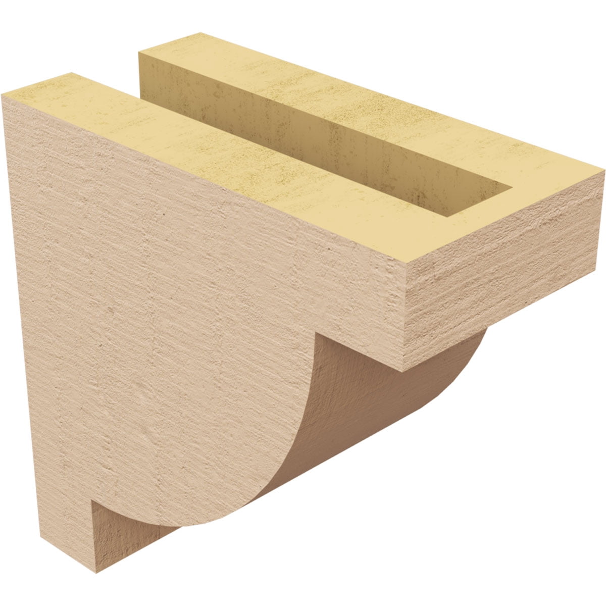 3"W x 6"D x 6"H Classic Alpine Rough Cedar Woodgrain TimberThane Corbel, Primed Tan