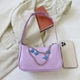 thumbnail image 3 of Bolso Axila Vintage para Mujer Cadena Mariposa Cuero PU Color Sólido Hombro Pequeño, 3 of 9