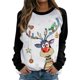 thumbnail image 1 of VISgogo Mujer Primavera Otoño Casual Pullover Manga Larga O Cuello Deer Print Patchwork Sudadera VISgogo moda, 1 of 9