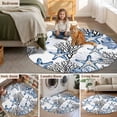 thumbnail image 6 of Area Rug 36in, Summer Ocean Abstract Starfish Floor Carpet Living Room Rug, Seaside Watercolor Coral Non-Slip Welcome Mat Indoor Rugs for Bedroom Dining Room, 6 of 9