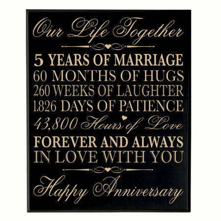  5th  Wedding  Anniversary  Wall Plaque Our  Life Together 