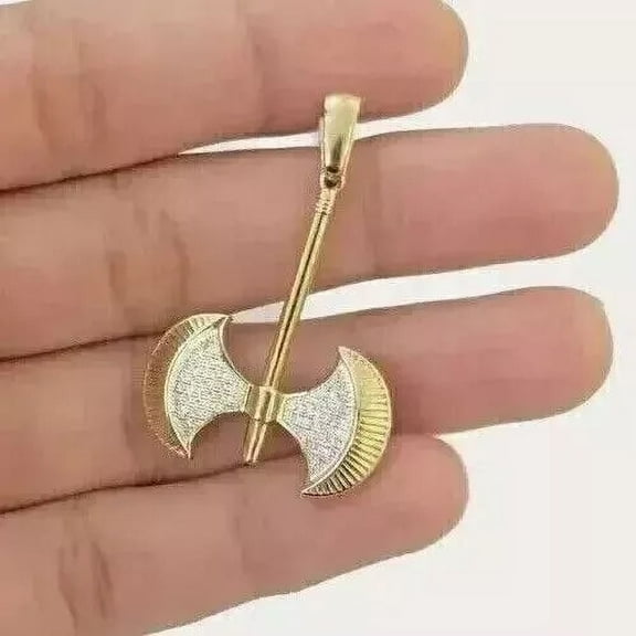 3 Ct Lab-Created Diamond Round Men's Custom Letter Pendant 14K Yellow Gold Plated