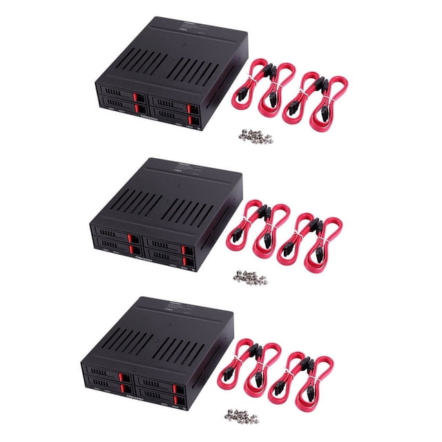 3X He-2006 4 Slots Internal Rack 2.5 Inch Hard Drive Case Internal Mobile Rack with LED Indicator