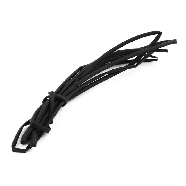 Tubo termorretráctil de 2.5 mm de diámetro y relación 2:1 para envolver cables, longitud de 1.8 m, color negro