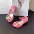 thumbnail image 5 of Gyujnb Girls Glitter Jelly Sandals Low Heel Adjustable Strap Water Friendly for Parties & Summer,3-3.5 Years, 5 of 5