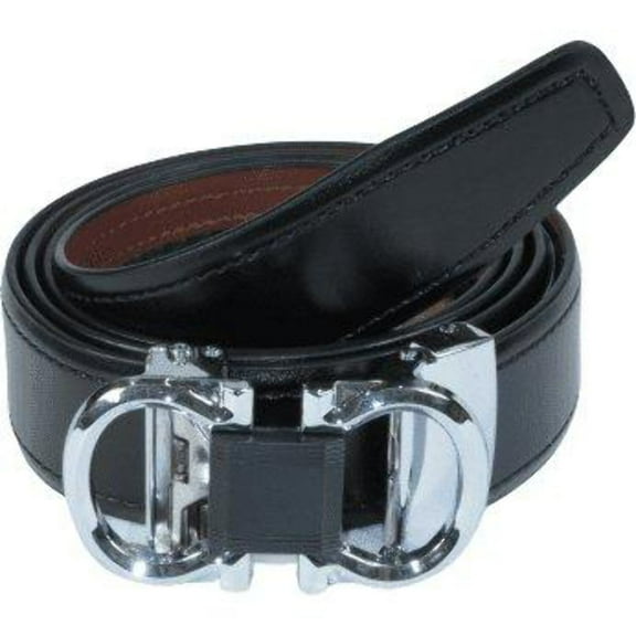 Mens VALENTINI Leather Belt Automatic Adjustable Removable Buckle V506S black