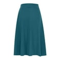 thumbnail image 5 of Mrat Summer Boho Skirt Solid Color Women's Spring/Summer Stretchy Flared Skirt High Waist Half Dress Handkerchief Skirts S-112 Blue XL, 5 of 5