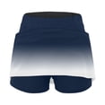 thumbnail image 5 of Women 2 In 1 Running Shorts 2 In 1 High Waisted Compression Liner Shorts Lightweight Comfy Breathable Athletic Workout Skirts Shorts with Liner Pockets,Dark Blue,L, 5 of 6
