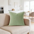 thumbnail image 3 of Medium Green Set of 1 Summer Decorative Throw Pillow Covers, 17x17 Inch for Sofa Living Room, Soft Neutral Boho Couch Pillow Covers for Home Decor, Square Pillow Cases for Cushions, 3 of 5