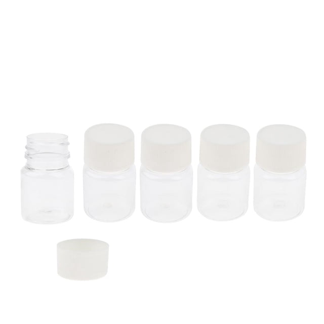 Contenedor de Almacenamiento de de Botella Pequeña de Muestra de Plástico 5pcs para Laboratorio 15ml-100ml 50 ml shamjiam Frascos de botellas de laboratorio