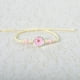 thumbnail image 1 of Xiao Hua Pulsera de flores hecha a mano - Pulsera de resina, ajustable, pulsera de flores, 2 piezas, color rosa claro narciso, 1 of 3