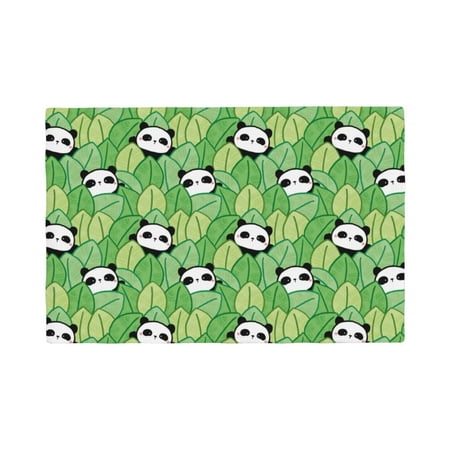 

Placemats Set of 6 Cartoon Panda And Leaf 1 Place mats for Dining Table Indoor/Outdoor Cute Heat Resistant Washable Table Mats(18 x 12 )