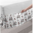 thumbnail image 2 of Floral Bed Skirt, Spring Flourish Pattern of Hand Drawn Trees Flowers and Grunge Blots, Elastic Bedskirt Dust Ruffle Wrap Around for Bedding Decor, 4 Sizes, White Charcoal Grey Coral, by Ambesonne, 2 of 2