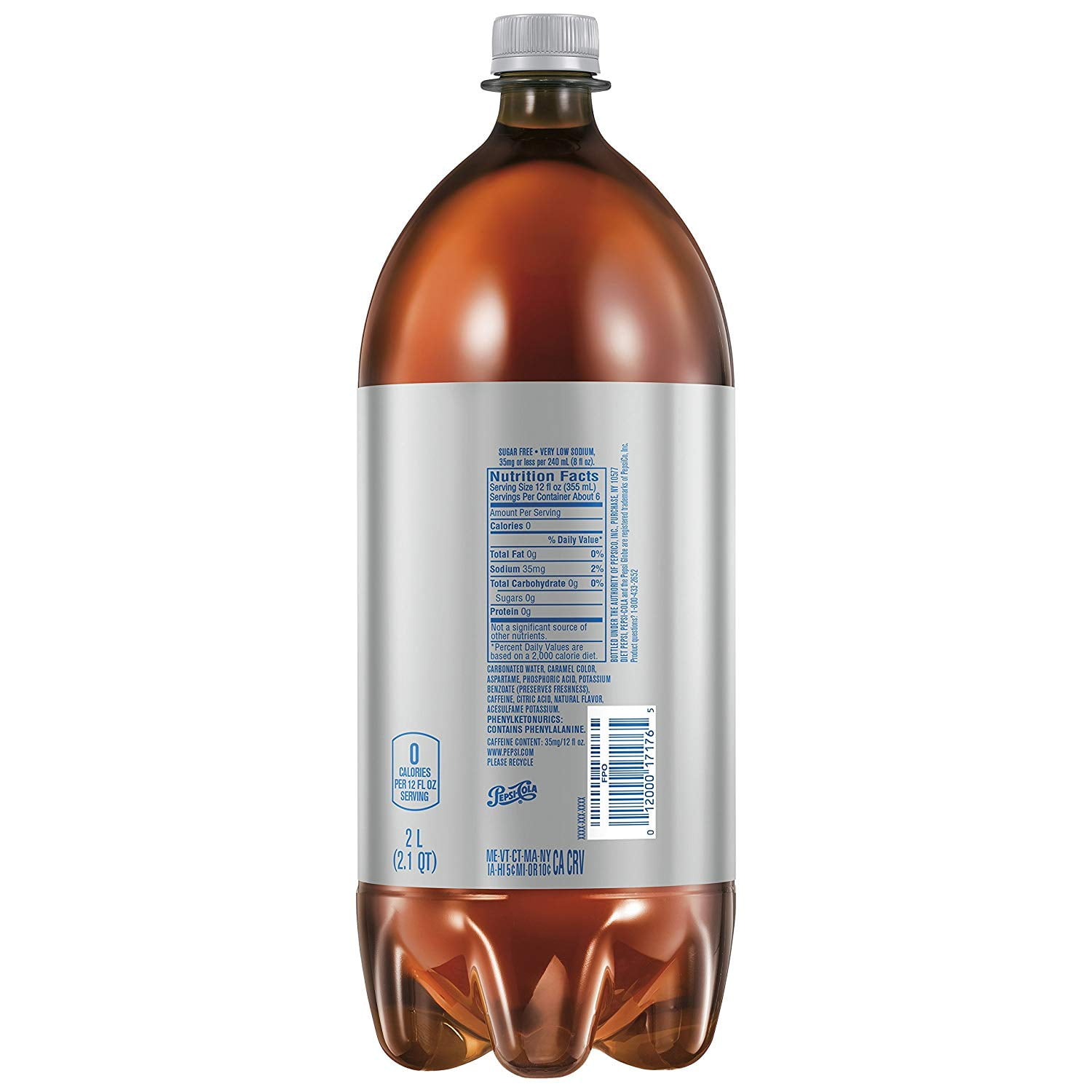 Diet Pepsi Diet Soda Pop, 2 Liter Bottle