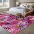 thumbnail image 4 of Large Area Rugs for Living Room Bedroom, Cherry Blossom 8'x10' Rug Washable Carpet Runner Indoor Outdoor, Pink Purple Flowers Modern Oil Painting Art Non Slip Floor Mats Rug for Kitchen, Patio, 4 of 8