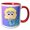 Red/White, variant on 3drose, Cute Blonde Hair Mermaid Girl with Iridescent Fin and Bubbles Background Fantasy Gifts, 15oz Two-tone Red Mug