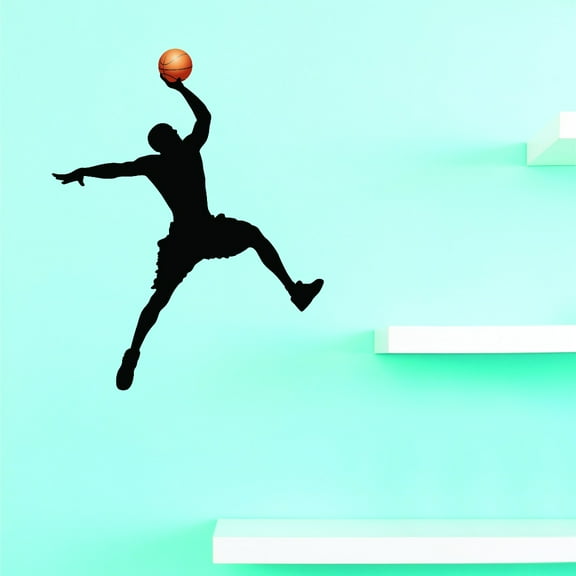 New Wall Ideas Basketball Player Slam Dunk Finger Roll 14x28"