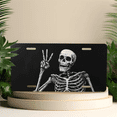 thumbnail image 4 of 1 Pcs 2D Flat License Plate Covers & Frames, Skeleton Making For Decorative Front, Waterproof For Decoration Aluminum License Plate Covers & Frames Cover For Men Women, 12" X 6", 4 of 6
