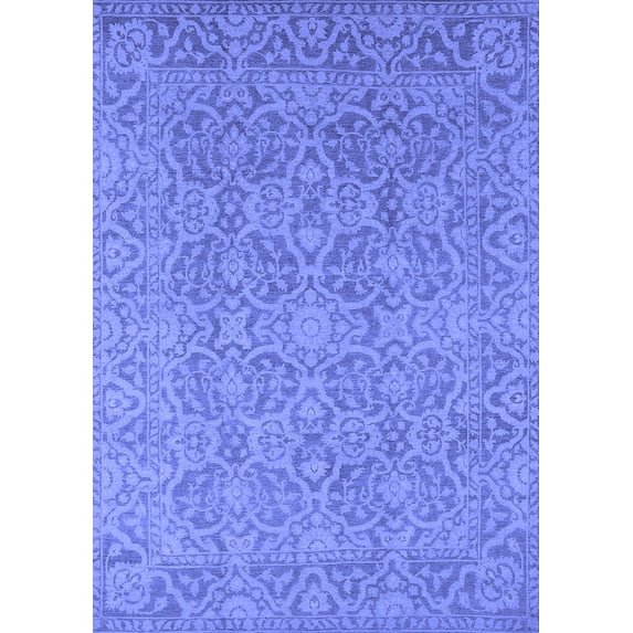 Ahgly Company Indoor Rectangle Oriental Blue Industrial Area Rugs, 2' x 4'