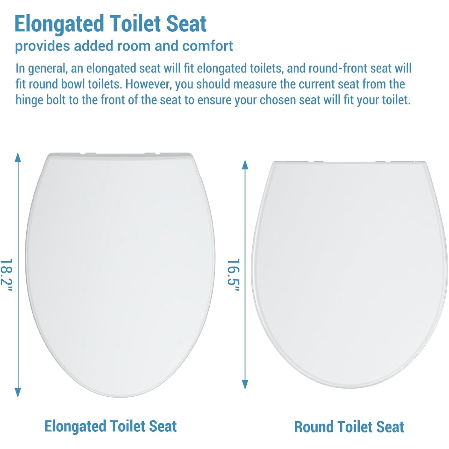 Roromall Round Elongated Toilet Seat, Soft Close Hinge Magnetic Non-Slip Seat Toilet Lid, Quick-Release Function American Standard Toilet Seat, White