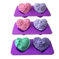thumbnail image 6 of 1pc Romantic Heart Shape Flower Soap Rose Love Silicone Soap Making, 6 of 7