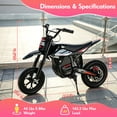 thumbnail image 4 of DuoDian Electric Dirt Bike for kids,850W Peak Motor 15.5MPH Top Speed, 6.8Miles Range 36V 4Ah Battery, 12*2.75 Inch Inflatable Tires, Rear Disc Brake For Road age 3-10，Black, 4 of 9