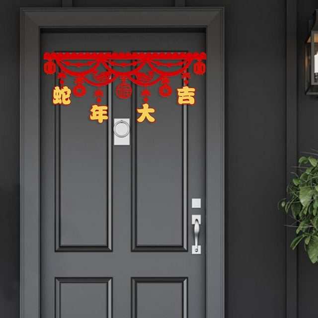 Guirnalda de pancartas de año Nuevo chino, decoración de año Nuevo lunar, puerta, interior, exterior, Festival de primavera, decoración para cocina, Estilo B