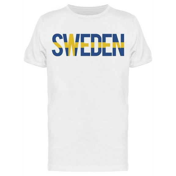 Sweden Text W/Flag Design Tee Men's -Image by Shutterstock