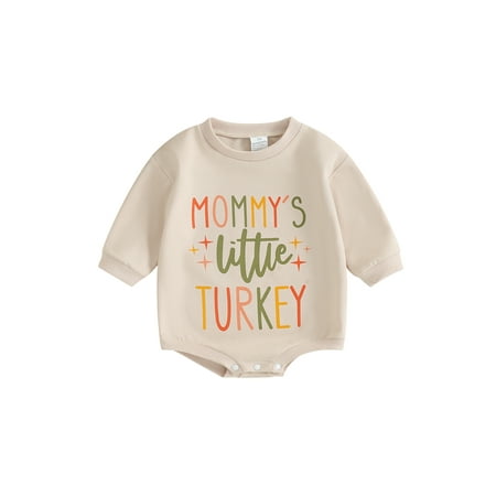 

Mioliknya Toddler Baby Sweatshirt Rompers Thanksgiving Letter Print Jumpsuit